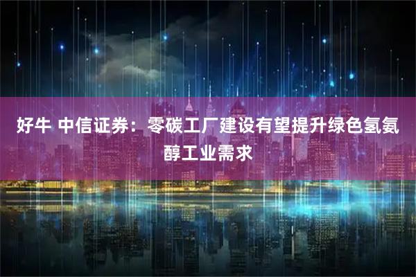 好牛 中信证券：零碳工厂建设有望提升绿色氢氨醇工业需求